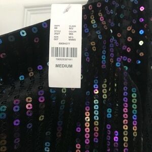 New York & Company Black Sequin Dress